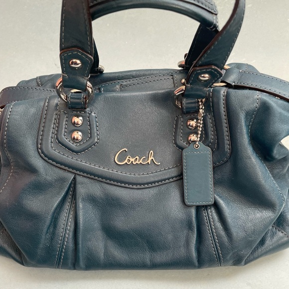 Coach Handbags - EUC Coach “Ashley” Leather Satchel | Teal Blue